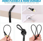 Cat 7 Flat Ethernet Cable 25ft Black, High Speed 10GB Shielded (STP) LAN Internet Network Cable Ethernet Patch Computer Cable with Rj45 Connectors and 10pcs Adhesive Cable Clips