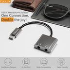 Cubilux USB C Double Headphone Splitter, Type C to Dual 3.5mm Jacks Audio Sharing Adapter Compatible with iPhone 16/15, iPhone 16/15 Pro Max, iPad Pro 13/12.9/11, iPad Air 13/5th/4th and More