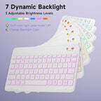 Keyboard Case for iPad 9th/8th/7th Generation 10.2 inch 2021/2020/2019 & ipad Pro 10.5-inch & ipad Air 3 2019-Backlit Detachable keyboard 360° Rotatable Folio Cover with upper pencil holder-(Purple)