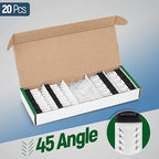 Everest 45° Angled RJ45 Cat6A Keystone Jacks 20-Pack in Black - Slim Profile Female RJ45 Connectors - Cat 6A Keystone Jack - Compatible with 45° Angled Speed Termination Tool - 45Term (B0BL3GS7ZY)