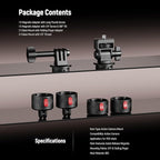NEEWER Magnetic Action Camera Mount Kit, Compatible with GoPro Hero 13 12 11 Max DJI Osmo Action Insta360, ABS Magnetic Quick Release Mount for POV Shots, GP-24