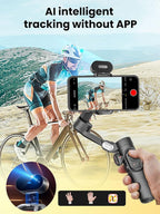 XE AI Version,Gimbal Stabilizer for Smartphone,NO APP AI Tracking, Gesture Control,360°Inception Gimbal with TikTok YouTube,3-Axis Foldable Handheld Tripod for iPhone& Android,Black