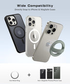 GONEZ Magnetic Phone Grip Compatible with MagSafe, Removable Silicone Loop Grip, Phone Ring Holder for Back of Phone for iPhone 16/15/14/13/12 Series, Pastel Pink