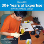 Evoluent – Inventor of The Vertical Mouse – VM4SW Ergonomic Vertical Mouse Right Hand Small Wireless USB, Sculpted for Comfort, Reduces Wrist Strain, Adjustable Speed, Customizable Buttons in Windows