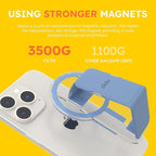 CLCKR for MagSafe Phone Grip for MagSafe Kickstand Compatible with Mag Safe Finger Loop, 3-in1 Phone Ring Holder Strap for Mag Safe iPhone 16/15/14/13/12 Series, Galaxy S25/S24/S23/S22, Pixel - Blue