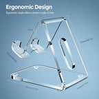 CreaDream Acrylic Cell Phone Stand, 5mm Thicker Clear Cell Phone Holder, Transparent Phone Stand for Desk, Desktop, Desk Accessories, Suitable for iPhone 14 13 Pro Max, All Smartphone 4-8inch