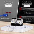 AMPCOM CAT6A UTP RJ45 Keystone Jack 50u Gold Plating Reusable Ethernet Wall Jack with Adjustable Ratchet Lock (No Tool and Zip Tie Required) - Black (12-Pack)