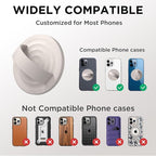 Magnetic Phone Ring Grip Holder, Silicone Finger Loop Grip, Compatible with MasSafe, Back of Phone for iPhone Pro Max/Plus/16/15/15/14/13/12 Series, Stone