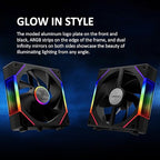GAMDIAS 120mm ARGB PWM Case Fan, 2 Blades in 1 Fan Pack (Standard & Reverse Blades), Sync with RGB Motherboards, Easy Installation & Cable Management w/Cabless Daisy Chain Design