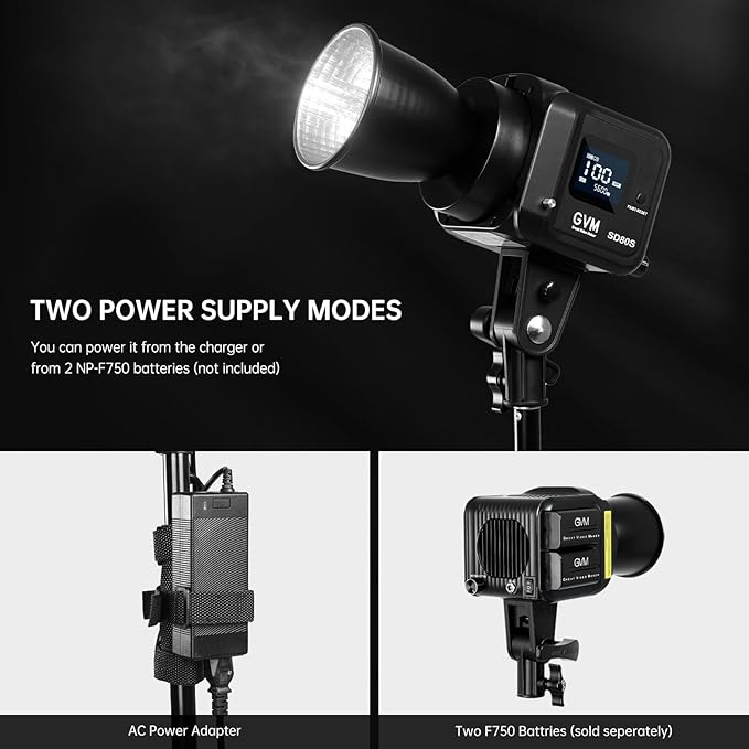 GVM 80W SD80S LED Video Light with Lantern Softbox and Tripod Stand Kit, 5600K Daylight Bowens Mount Studio Light, COB Continuous Output Lighting for Video Recording, APP Control, 12 Scenes, CRI97+