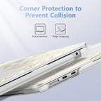 Case for MacBook Air 15 Inch 2025 2024 2023 Release M4 A3241 M3 A3114 M2 A2941, Hard Shell with Screen Protector & Keyboard Cover, Compatible with Touch ID - Gold Rose Flowers