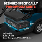 48V 135Ah Golf Cart Lithium LiFePO4 Battery with Charger and 200A BMS Grade A Cells Deep Cycle Rechargeable Battery,10000+ Cycles,Perfect for Golf Cart,Off Grid Applications (48V 135Ah-GC)