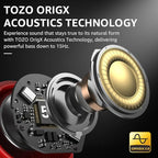 TOZO NC9 Hybrid Active Noise Cancelling Wireless Earbuds, 6 Mics ENC Clear Call, IPX8 Waterproof, in Ear Bluetooth 5.3 Headphones Stereo Bass Ear Buds 59H Playtime with LED Display 32 EQs via APP