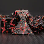 Crack Glitter Metal Dice,7pcs D&D Dice Set with Gift Box,RPG Polyhedral Stripe Dice for Dungeons and Dragons