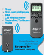 AODELAN Wireless Intervalometer Timer Remote Control, Long Exposure Shutter Release for Sony A99 A77II A77 A33 A55 A57 A100 A200 A500 A850; Replaces Sony RM-L1AM Cable