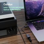 Cubilux USB C to SPDIF Transmitter, Unidirectional Type C to Optical Audio Output Adapter with 192KHz/24bit DAC for MacBook Pro/Air, Laptop, Computer