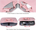 15.6 Inch Laptop Sleeve TSA Case for Women Ladies Bag for Macbook Pro 16" M4 M3 M2 M1, Lenovo Ideapad 15.6", HP Envy/Victus 15.6, Dell Inspiron 15, Acer Aspire/Nitro 15, ASUS MSI Macbook 15 Case, Pink