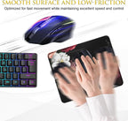 JIKIOU 3 Pack Mouse Pad with Stitched Edge, Comfortable Mouse Pads with Non-Slip Rubber Base, Washable Mousepads Bulk with Lycra Cloth, Mouse Pads for Computers Laptop Mouse 10.2x8.3x0.12inch Peony
