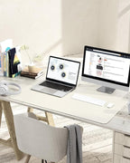 YSAGi Non-Slip Leather Desk Pad, Desk Matt for Desktop, Waterproof Laptop Computer Keyboard Mat, Table Protector Blotter Mat, Large Mouse Pad for Office/Work/Home/Decor(Cream, 35.4" x 17")