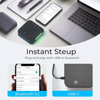Conference Speaker and Microphone, USB C & Bluetooth Speakerphone for Computer, Laptop Speakers with mic, 360° Voice Pickup, AI Noise Reduction, 20H Call Time, Online Meetings