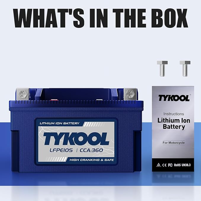 YTZ10S 12v lithium battery 6Ah 360CCA LiFePO4 battery, for Honda KTM Yamaha Harely Powersports Battery, Fit ATV, UTV, Scooter,Snowmobile, Motocross, Lawn Mower, Jt Ski, Motorboat,Quad,Tractor