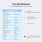 DEPSTECH 4K Webcam, DW49 HD 8MP Equipped with Sony Sensor Autofocus Webcam with Microphone, Privacy Cover, Plug Play USB Computer Web Camera for Pro Streaming/Online Teaching/Video Calling/Zoom/Skype