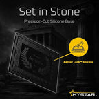 Hystar Aether Glass Gaming Mousepad | Micro-Etched Tempered Glass | Quiet, Ultra-Fast Glide | Full Anti-Slip Silicone Backing (Black, Large)