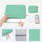MOSISO Laptop Case 13.3 inch, 13-13.3 inch Laptop Sleeve Bag Compatible with MacBook Air/Pro 13 / Pro 14, HP Dell ASUS Lenovo Notebook, Neoprene Computer Sleeve Bag with Small Case, Biscay Green