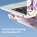 Mektron for 2025 MacBook Air 15 inch M4 Case A3241/ 2024 M3 A3114/ 2023 A2941 M2 Hard Printed Case with 15.3 Liquid Retina Display Touch ID, Plastic Hard Cover & Keyboard Skin- Pink Flowers