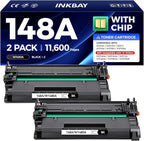 148A Toner Cartridge Black 2-Pack Compatible for HP 148A 148X W1480X W1480A for HP Laserjet Pro 4001dw 4001dn 4001n MFP 4101fdw 4101fdn 4101dw Printer