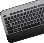 Keyboard Cover Skin for Logitech MK545 MK540 Wireless Keyboard, Logitech MK545 Keyboard Protector, Logitech MK540 Ultra Thin Desktop PC Silicone Clear Keyboard Skin Protector-Black
