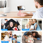 TechGlow Gifts for Men Women Foldable Cellphone Stand with Bluetooth Speaker and Power Bank Birthday Gift Idea for Mom Dad Cool Gadget Tech Gifts-Pink