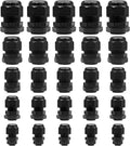 25 Pcs Nylon Cable Glands, PG7 PG9 PG11 PG13.5 PG16 Strain Relief Cable Cord Connector IP68 Waterproof Junction Box Wire Protectors Adjustable for 3-13mm Cable Diameter