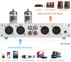 Douk Audio HiFi Vacuum Tube 7-Band EQ Preamp Equalizer XLR Pre-Amplifier Home (T8 PRO Silver)