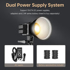 GVM Great Video Maker GVM 80W Bi-Color COB Video Light Kit, 2700K~7500K Continuous Lighting for Photography with Bowens Mount Softbox&Stand, 8 Effects Support AC Adapter & NP Battery