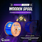 Cat6A Plenum (CMP) Cable 1000ft Blue | 100% Solid Bare Copper 750MHz, PoE++ (4PPoE) 23AWG 4 Pair (UTP) Solid Conductors Quality Tested High Speed cat 6a Ethernet Cable for Networking By Newyork Cables