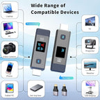Wireless HDMI Transmitter and Receiver 165ft/50m for 4K Decode Input 1080P Output Plug&Play Portable 2.4G/5.8G for Video and Audio to Monitor from PC/Projector/TV Box, with Display Screen