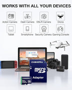 32GB CT100 microSDHC UHS-I Memory Card with Adapter - up to 100MB/s, C10, U1, V10, Full HD, A1, Micro SD Card for Smartphones, Tablets, Cameras, Gaming Consoles, and Drones (2 Pack)