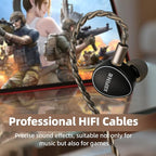 HiFiGo KEFINE Quatio in Ear Monitor, 2DD+2BA Hybrid IEMs with 3 Tuning Nozzles, in Ear Headphone with Detachable Cable for Musician Audiophile