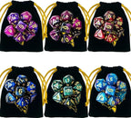 DND Dice Set 42 Pcs Polyhedral Dungeons and Dragons Rolling Dice for D&D RPG MTG Table Games Dice Bulk with Colorful Drawstring Bags and Dice Tray (Star)