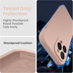 FireNova Designed for iPhone 13 Pro Case, Silicone Upgraded [Camera Protection] Phone Case with [2 Screen Protectors], Soft Anti-Scratch Microfiber Lining Inside, 6.1 inch, Pinksand