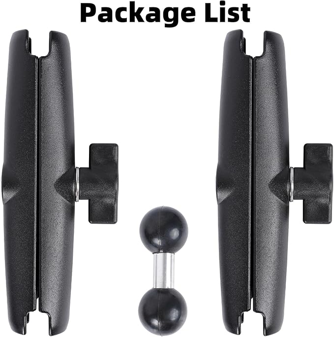 Dual Extension Double Socket Arm with 1" Double Ball Adapter Compatible with RAM B Size Mount and Other 1 inch Industry Standard Device, 360° Rotation Rod for Bike, Truck, Car (12.7" Length)