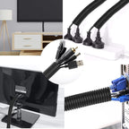 CrocSee 25ft - 1 inch Flame Retardant Split Wire Loom Tubing with Installation Tool - High Temp Flexible Wire Covers Cord Protectors - Black