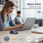Bluetooth Mouse (BT5.0/3.0 & 2.4G) Rechargeable Wireless Mouse, 4800 DPI Optical Tracking, 6 Adjustable DPI, 2.4GHz with USB A Receiver, Quiet Clicks, Ergonomic Grips, 6 Buttons - Purple