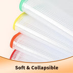 Umriox Zipper Mesh Document Pouch, 9.5x7.1 in (6 Colors, 18 Packs), Clear Zipper Pouches, Waterproof Zipper Pouches for Office Supplies Cosmetics Travel Storage