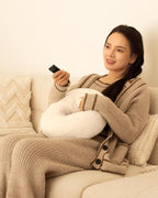 Viozon Tablet Stand Pillow, Compatible with 4.7"-13" Phone/Tablet, iPad, iPhone, Samsung, Google, Kindle, 360°Adjustable Phone Holder for Bed with Soft Plush Fabric, and Detachable Bowl, White