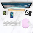 ITNRSIIET Ergonomic Mouse Pad with Gel Wrist Support Small Wrist Rest Smooth Surface Non-Slip PU Base Comfortable Office Supplies Pain Relief, 8.7 x 7.2 inches, Purple