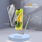 Miracase Glass Series Designed for iPhone 14 Plus Case 6.7 inch, 2023 Upgrade Full-Body Clear Bumper Case with Built-in 9H Tempered Glass Screen Protector and Camera Lens Protector,Clear