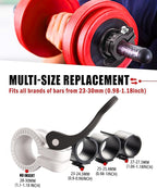 Narrow Barbell Clips 2.5cm Width for Olympic Bars, 0.9-1.18inch Adjustable Weight Clamps, Quick Release Locking Collars for Weightlifting