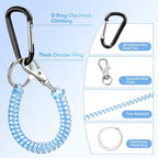 SHANSHUI Phone Tether, 2 Pcs Anti Theft Spring Phone Strap, 4 x Tether Pacthes & Carabiner Clips Universal Cellphone Lanyard for Keys Outdoor Skiing Hiking Fishing Fitting for All Smartphones